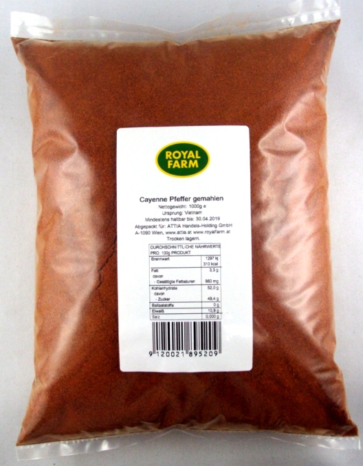 Cayenne Pfeffer gemahlen 1kg