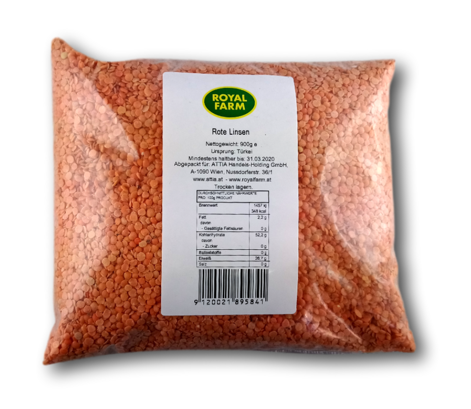 Rote Linsen Gespalten 900g