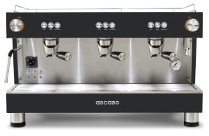BAR 3-Gruppig (70cm) Black & Inox Fix-Arm Ascaso