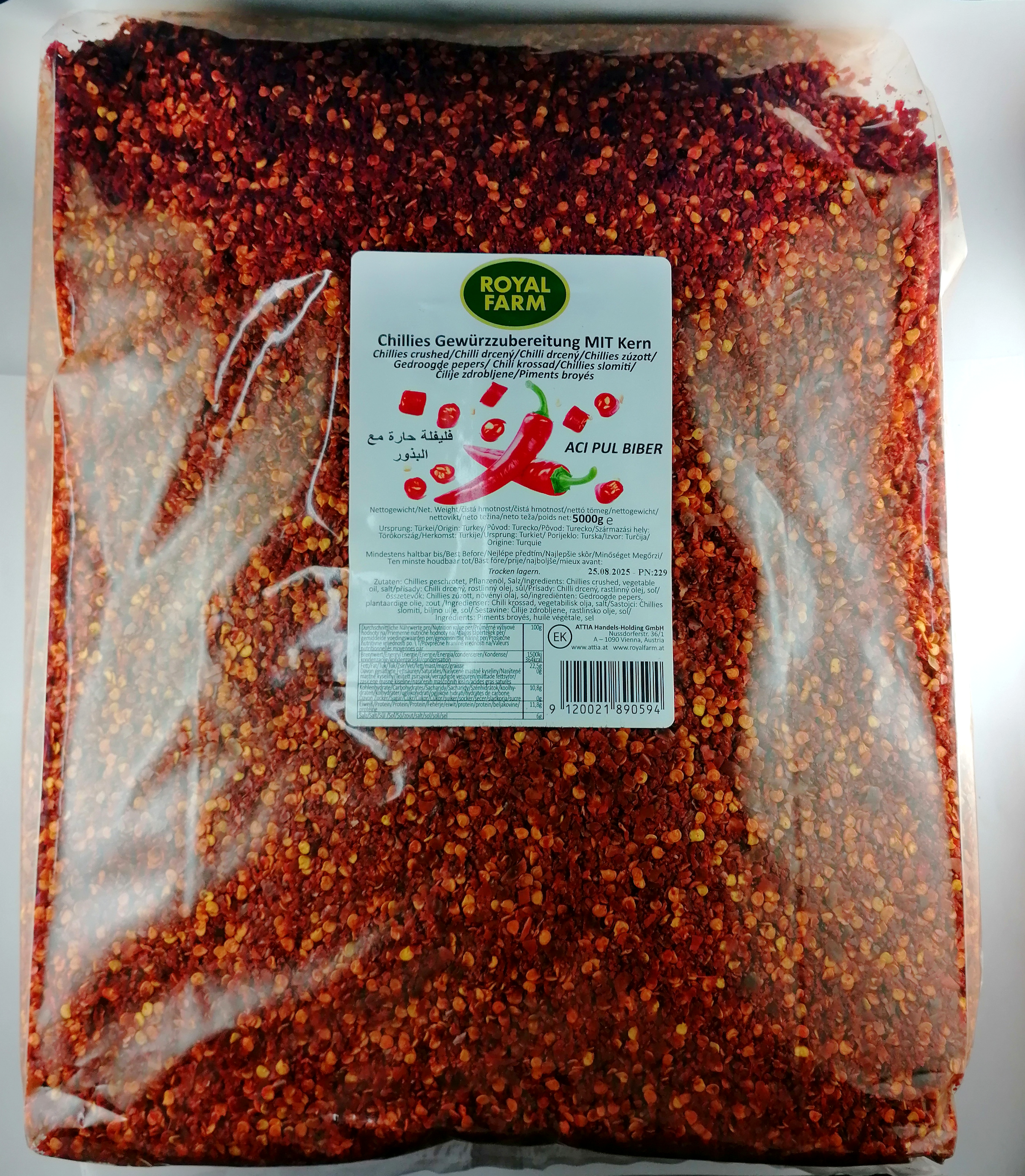 Chillies (EK) Gewürzzub. ACI Pul Biber MIT Kern 5kg Royal Farm
