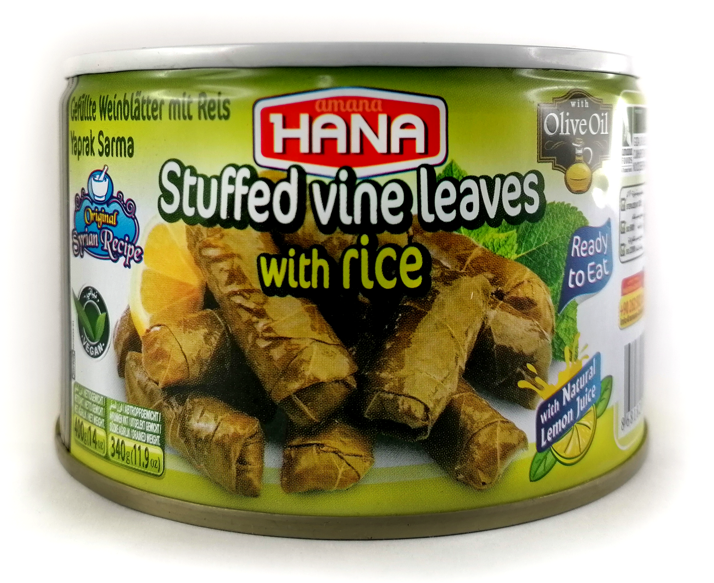 Weinblätter gefüllt mit Reis 400g, Hana
