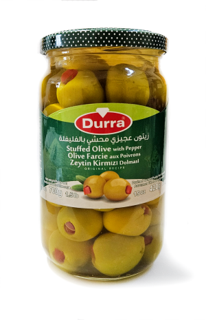 Oliven Grün mit PAPRIKA 700g (420g) Durra