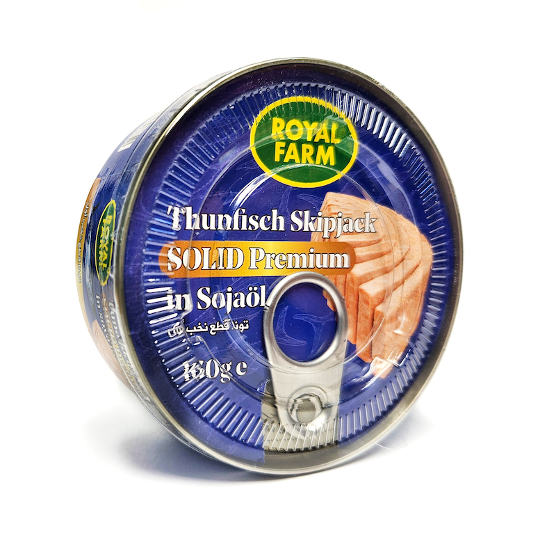 Tuna Fisch SOLID PREMIUM in Soya Öl 160g Royal Farm