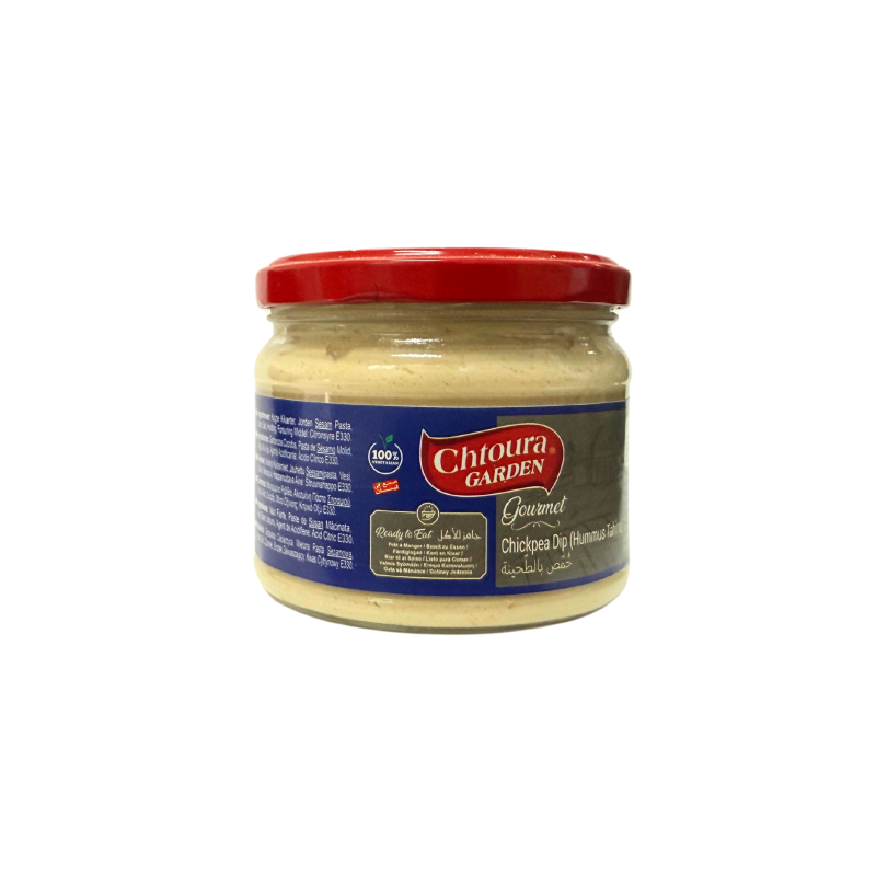 Homus Tahina KNOBLAUCH 310g,GLAS, Ready to Eat, Chtoura G.